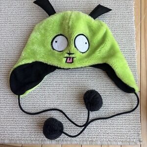 Invader Zim Gir Dangle Beanie Green And Black From Hot Topic Rare 2011 lined